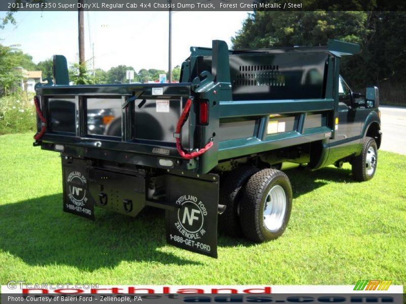 Forest Green Metallic / Steel 2011 Ford F350 Super Duty XL Regular Cab 4x4 Chassis Dump Truck