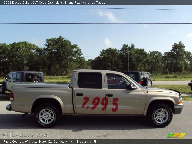 Light Almond Pearl Metallic / Taupe 2002 Dodge Dakota SLT Quad Cab