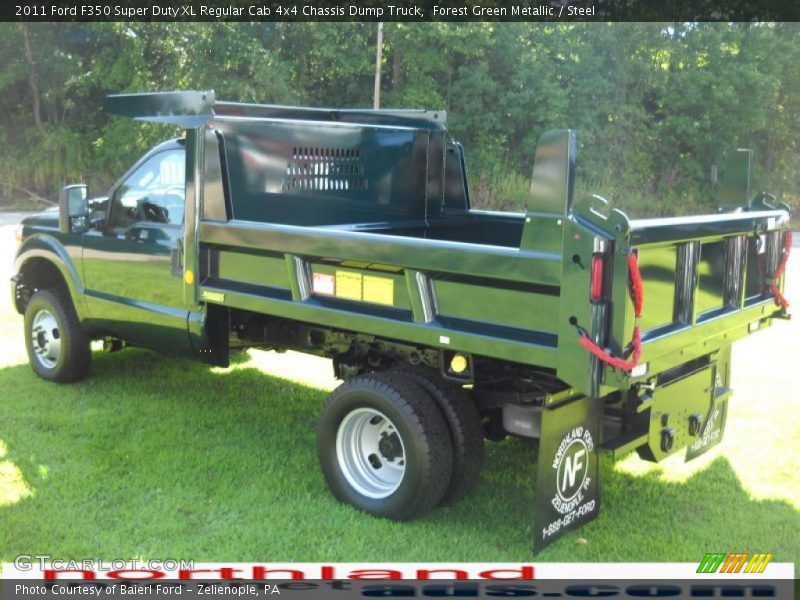 Forest Green Metallic / Steel 2011 Ford F350 Super Duty XL Regular Cab 4x4 Chassis Dump Truck