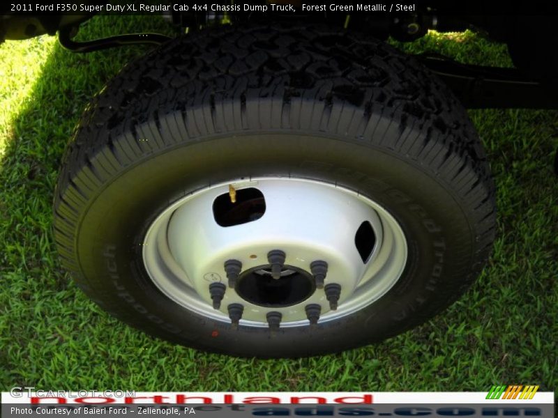 Forest Green Metallic / Steel 2011 Ford F350 Super Duty XL Regular Cab 4x4 Chassis Dump Truck