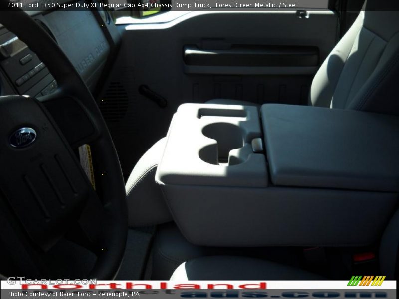 Forest Green Metallic / Steel 2011 Ford F350 Super Duty XL Regular Cab 4x4 Chassis Dump Truck