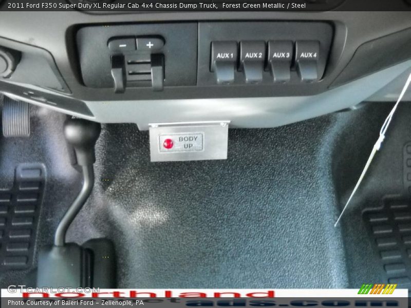 Forest Green Metallic / Steel 2011 Ford F350 Super Duty XL Regular Cab 4x4 Chassis Dump Truck