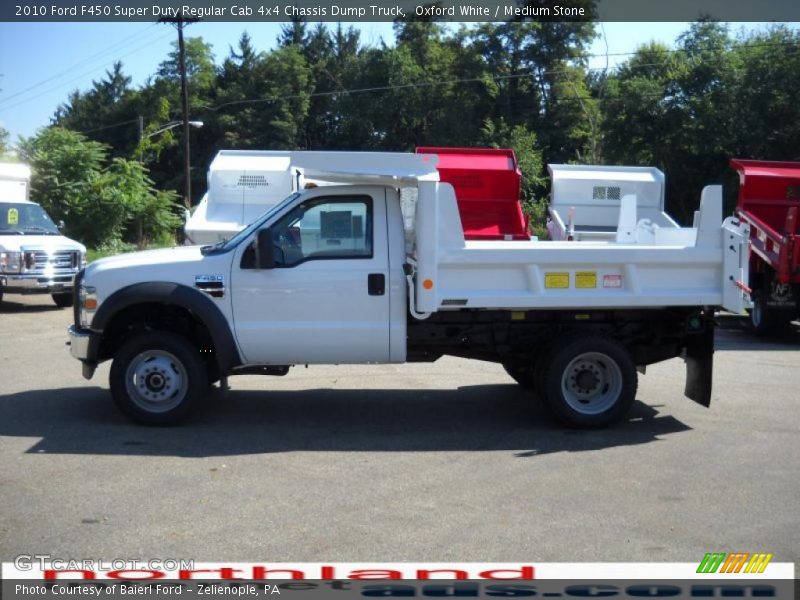 Oxford White / Medium Stone 2010 Ford F450 Super Duty Regular Cab 4x4 Chassis Dump Truck