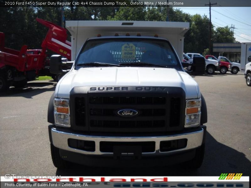 Oxford White / Medium Stone 2010 Ford F450 Super Duty Regular Cab 4x4 Chassis Dump Truck