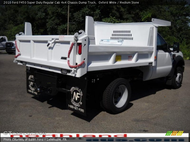 Oxford White / Medium Stone 2010 Ford F450 Super Duty Regular Cab 4x4 Chassis Dump Truck