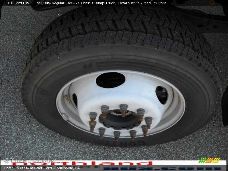Oxford White / Medium Stone 2010 Ford F450 Super Duty Regular Cab 4x4 Chassis Dump Truck