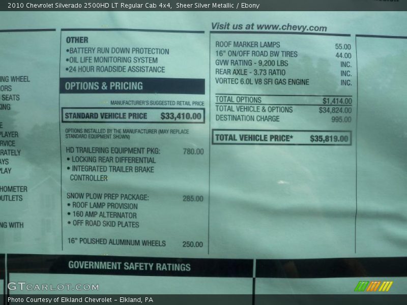 Sheer Silver Metallic / Ebony 2010 Chevrolet Silverado 2500HD LT Regular Cab 4x4