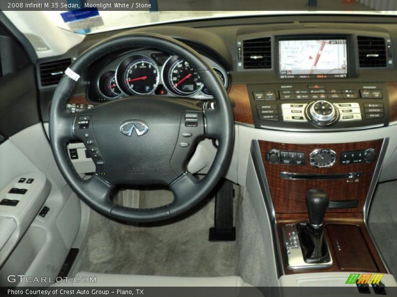 Moonlight White / Stone 2008 Infiniti M 35 Sedan