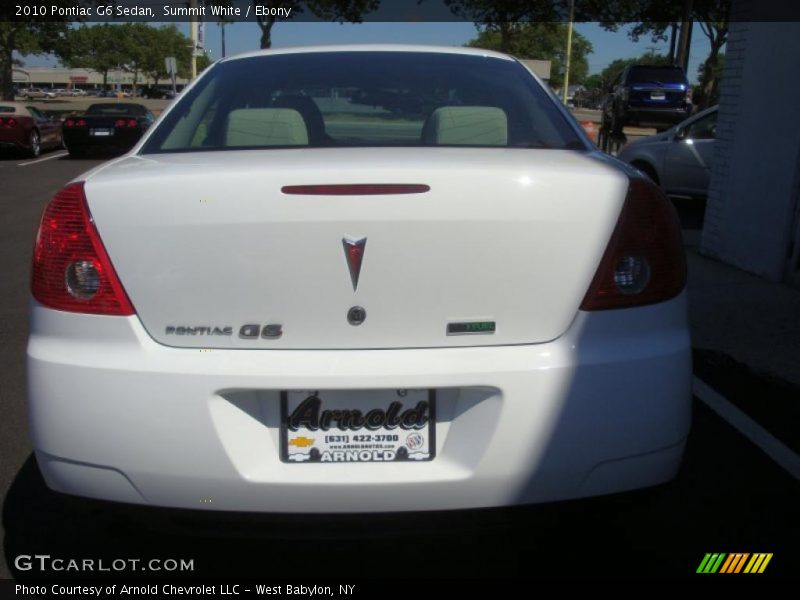 Summit White / Ebony 2010 Pontiac G6 Sedan