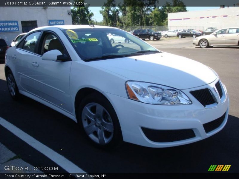 Summit White / Ebony 2010 Pontiac G6 Sedan