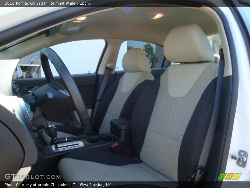 Summit White / Ebony 2010 Pontiac G6 Sedan