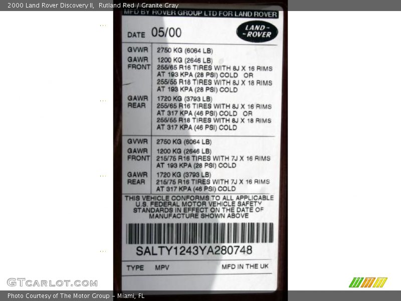 Rutland Red / Granite Gray 2000 Land Rover Discovery II