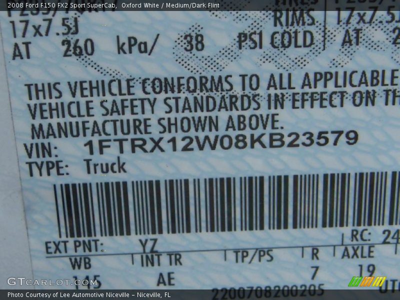 Oxford White / Medium/Dark Flint 2008 Ford F150 FX2 Sport SuperCab