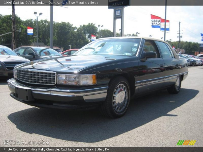 Dark Adriatic Blue Metallic / Beige 1996 Cadillac DeVille Sedan