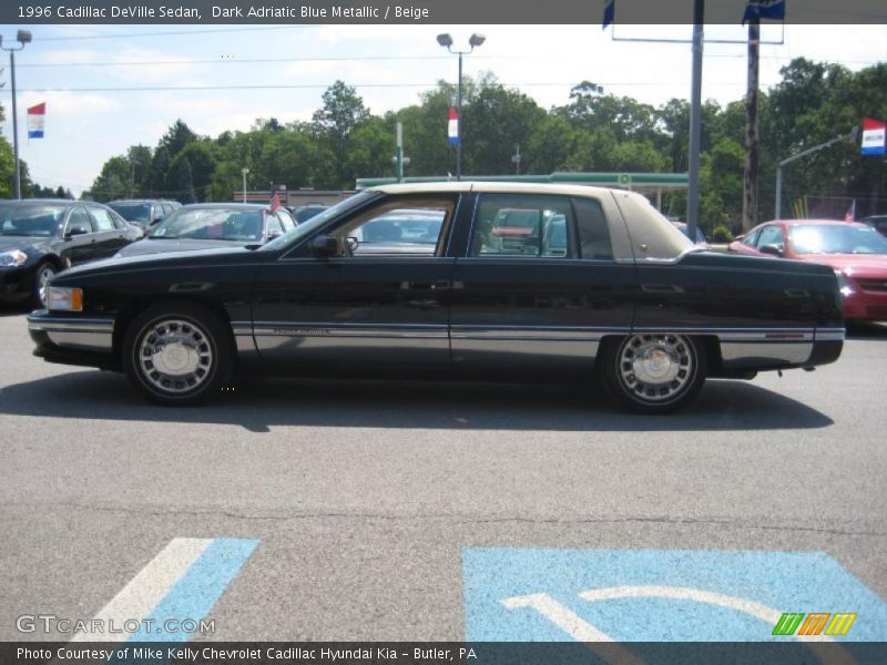 Dark Adriatic Blue Metallic / Beige 1996 Cadillac DeVille Sedan