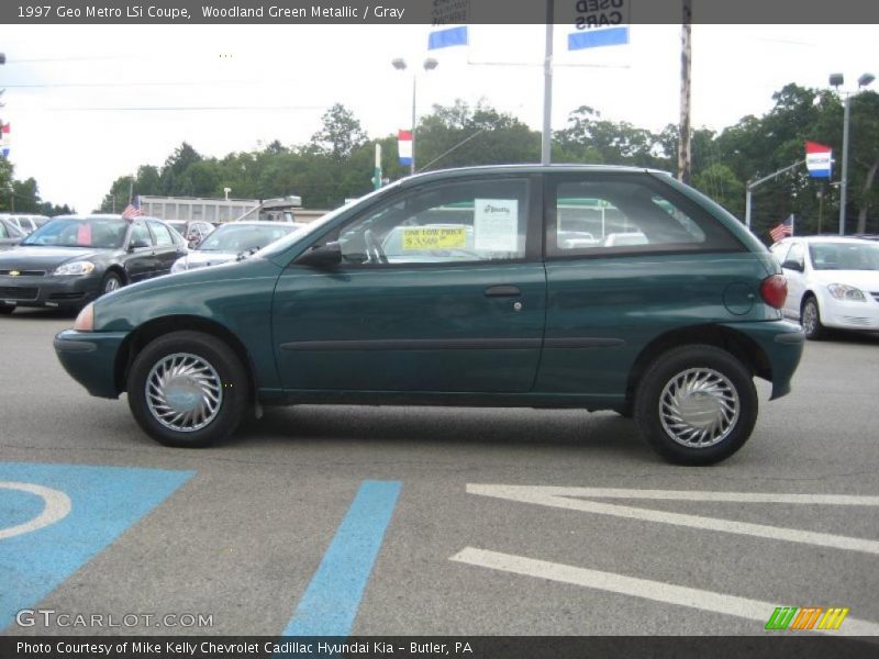 Woodland Green Metallic / Gray 1997 Geo Metro LSi Coupe