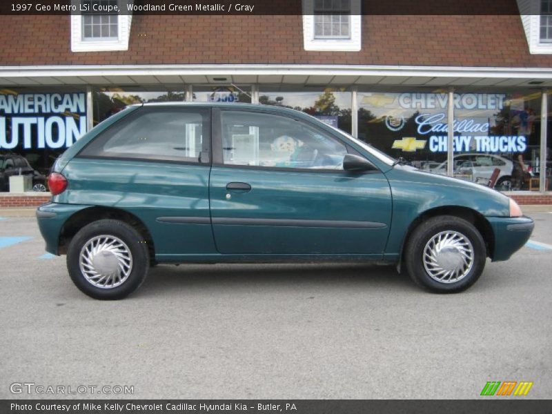 Woodland Green Metallic / Gray 1997 Geo Metro LSi Coupe