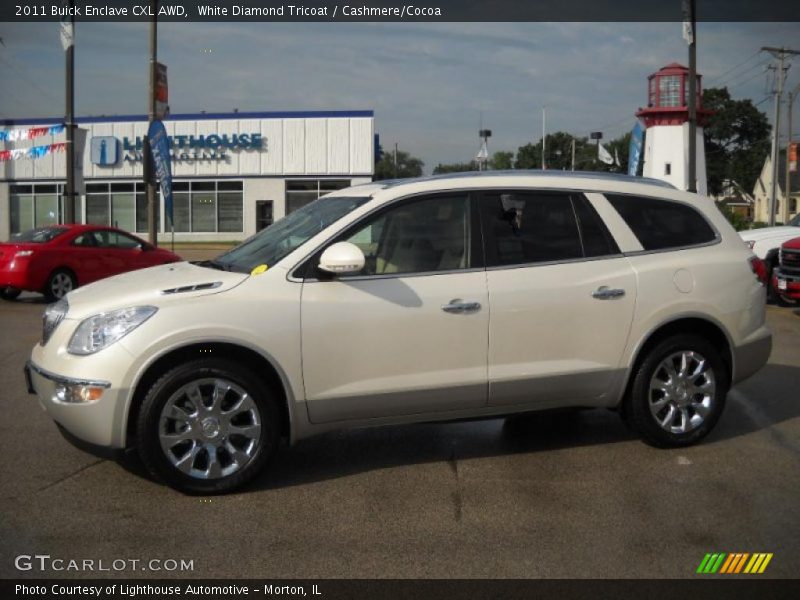 White Diamond Tricoat / Cashmere/Cocoa 2011 Buick Enclave CXL AWD