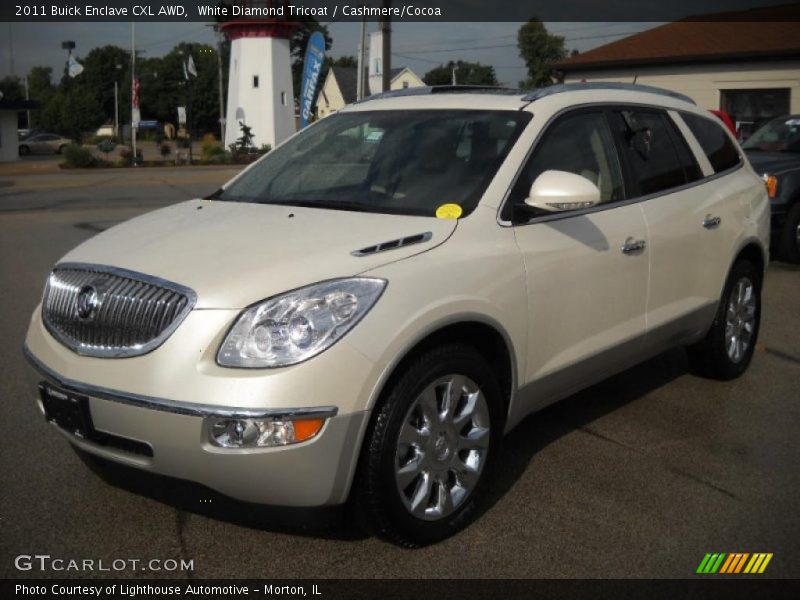 White Diamond Tricoat / Cashmere/Cocoa 2011 Buick Enclave CXL AWD