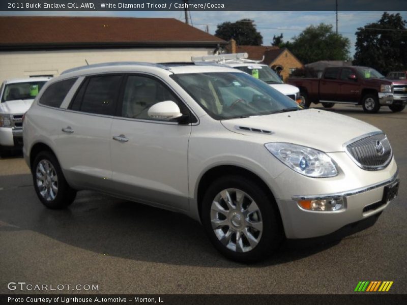 White Diamond Tricoat / Cashmere/Cocoa 2011 Buick Enclave CXL AWD