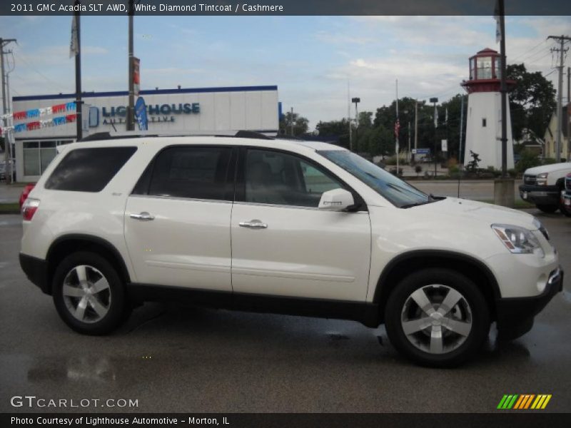 White Diamond Tintcoat / Cashmere 2011 GMC Acadia SLT AWD