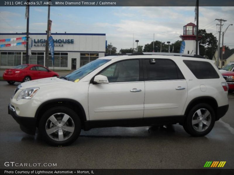 White Diamond Tintcoat / Cashmere 2011 GMC Acadia SLT AWD