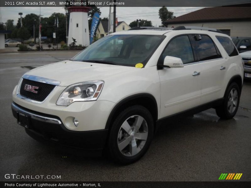 White Diamond Tintcoat / Cashmere 2011 GMC Acadia SLT AWD