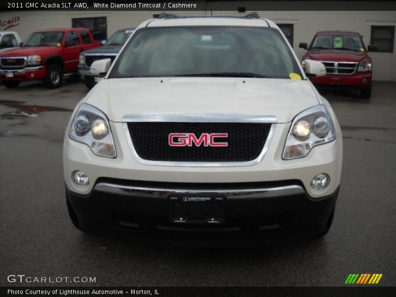 White Diamond Tintcoat / Cashmere 2011 GMC Acadia SLT AWD