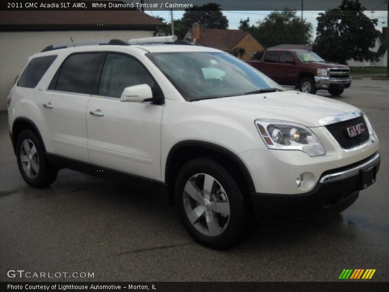 White Diamond Tintcoat / Cashmere 2011 GMC Acadia SLT AWD