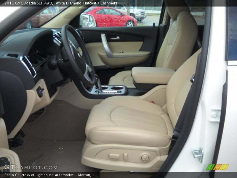 White Diamond Tintcoat / Cashmere 2011 GMC Acadia SLT AWD