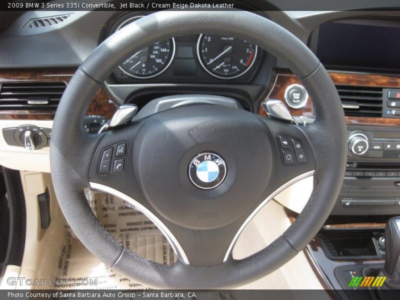 Jet Black / Cream Beige Dakota Leather 2009 BMW 3 Series 335i Convertible
