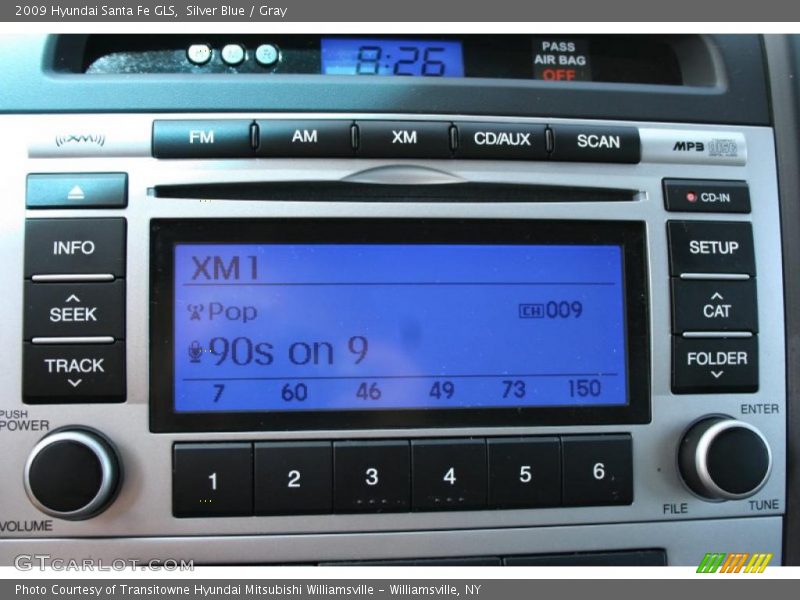 Silver Blue / Gray 2009 Hyundai Santa Fe GLS