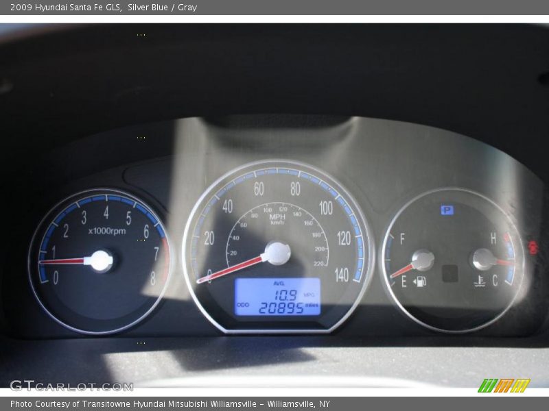 Silver Blue / Gray 2009 Hyundai Santa Fe GLS