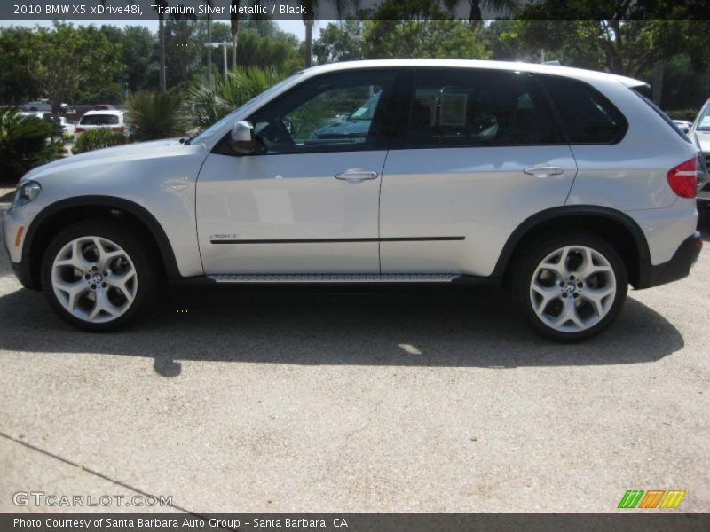 Titanium Silver Metallic / Black 2010 BMW X5 xDrive48i