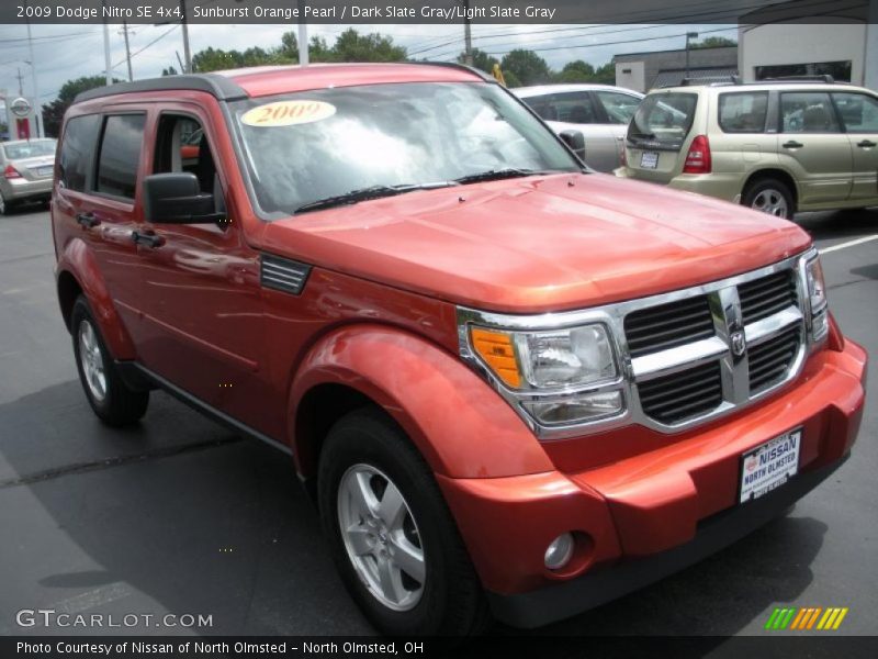 Sunburst Orange Pearl / Dark Slate Gray/Light Slate Gray 2009 Dodge Nitro SE 4x4