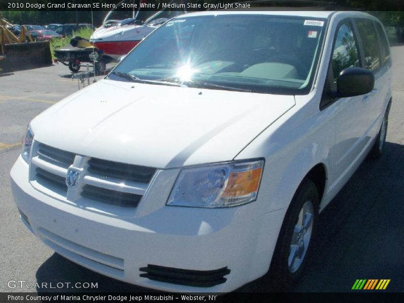 Stone White / Medium Slate Gray/Light Shale 2010 Dodge Grand Caravan SE Hero