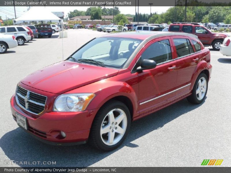 Inferno Red Crystal Pearl / Pastel Slate Gray/Red 2007 Dodge Caliber R/T