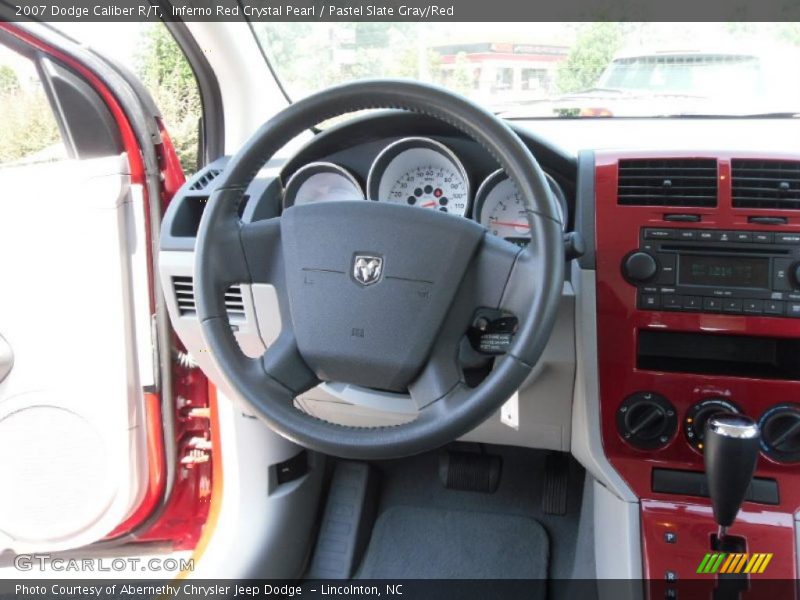 Inferno Red Crystal Pearl / Pastel Slate Gray/Red 2007 Dodge Caliber R/T