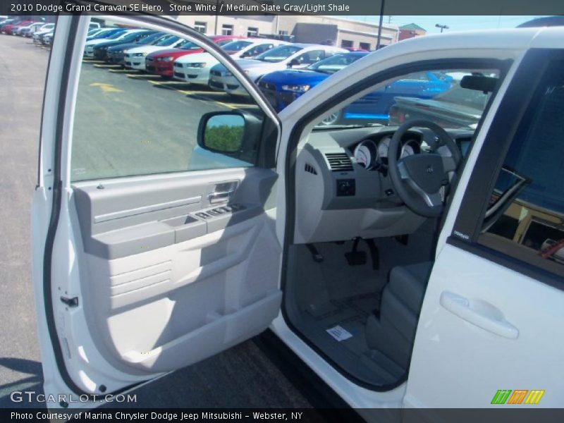 Stone White / Medium Slate Gray/Light Shale 2010 Dodge Grand Caravan SE Hero