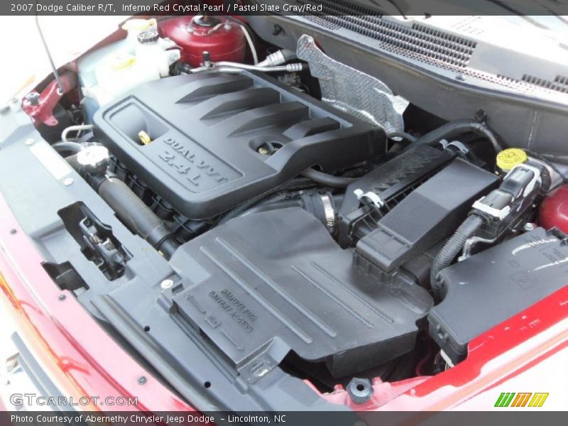 Inferno Red Crystal Pearl / Pastel Slate Gray/Red 2007 Dodge Caliber R/T