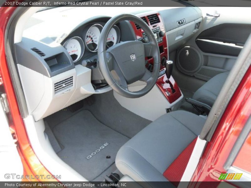 Inferno Red Crystal Pearl / Pastel Slate Gray/Red 2007 Dodge Caliber R/T