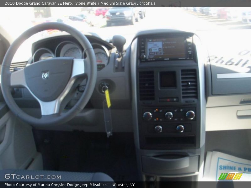 Stone White / Medium Slate Gray/Light Shale 2010 Dodge Grand Caravan SE Hero