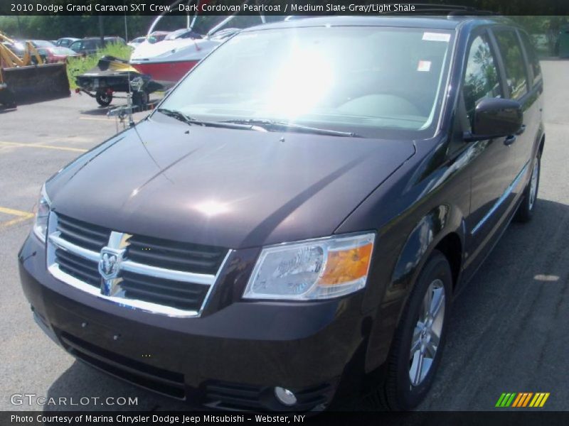 Dark Cordovan Pearlcoat / Medium Slate Gray/Light Shale 2010 Dodge Grand Caravan SXT Crew