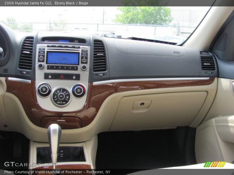 Ebony Black / Beige 2009 Hyundai Santa Fe GLS