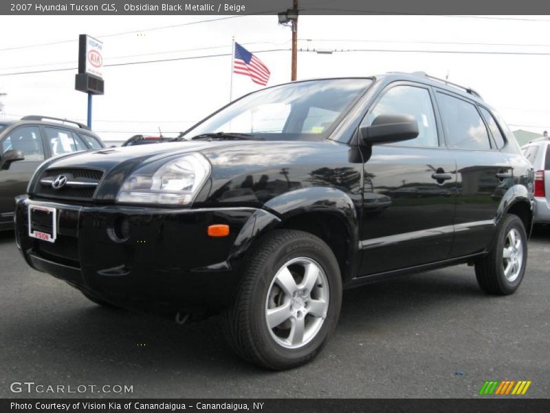 Obsidian Black Metallic / Beige 2007 Hyundai Tucson GLS