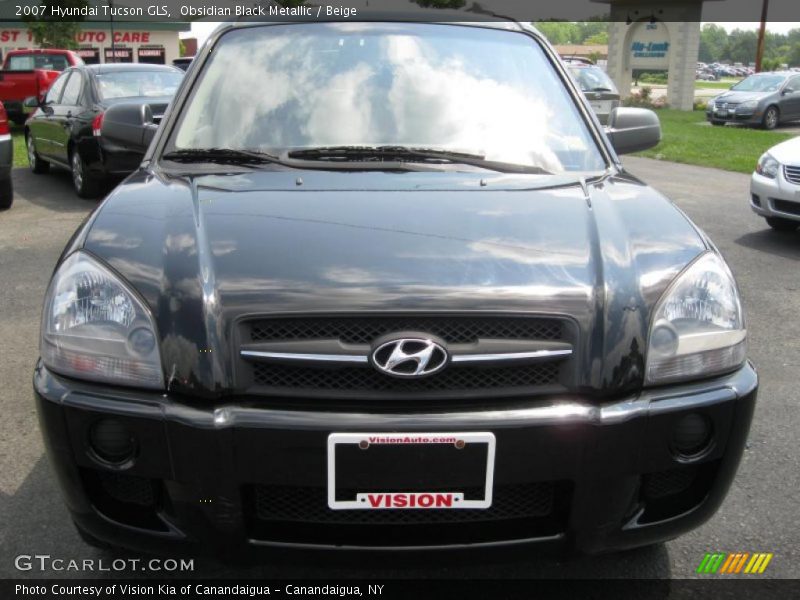 Obsidian Black Metallic / Beige 2007 Hyundai Tucson GLS