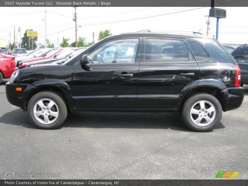 Obsidian Black Metallic / Beige 2007 Hyundai Tucson GLS