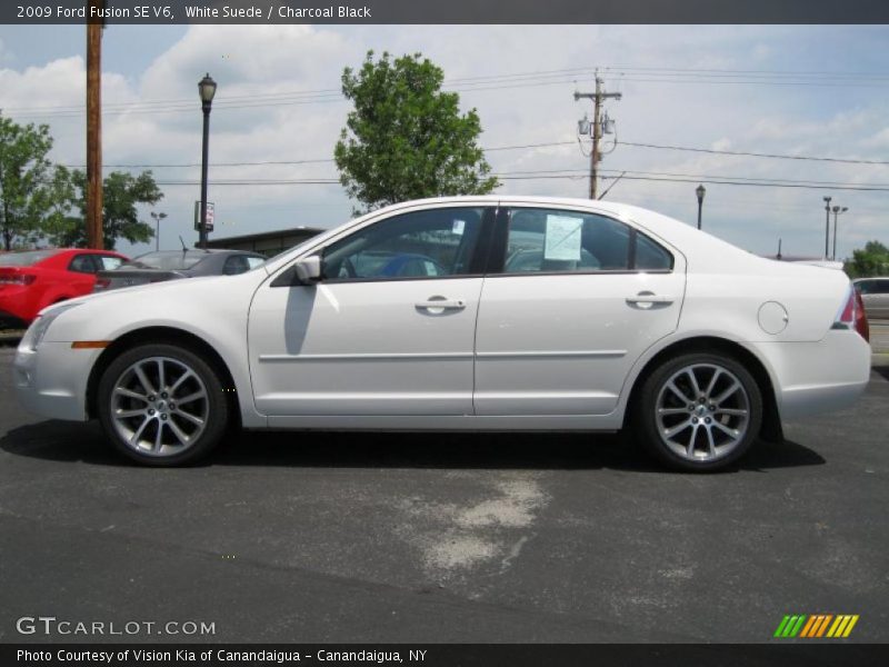 White Suede / Charcoal Black 2009 Ford Fusion SE V6