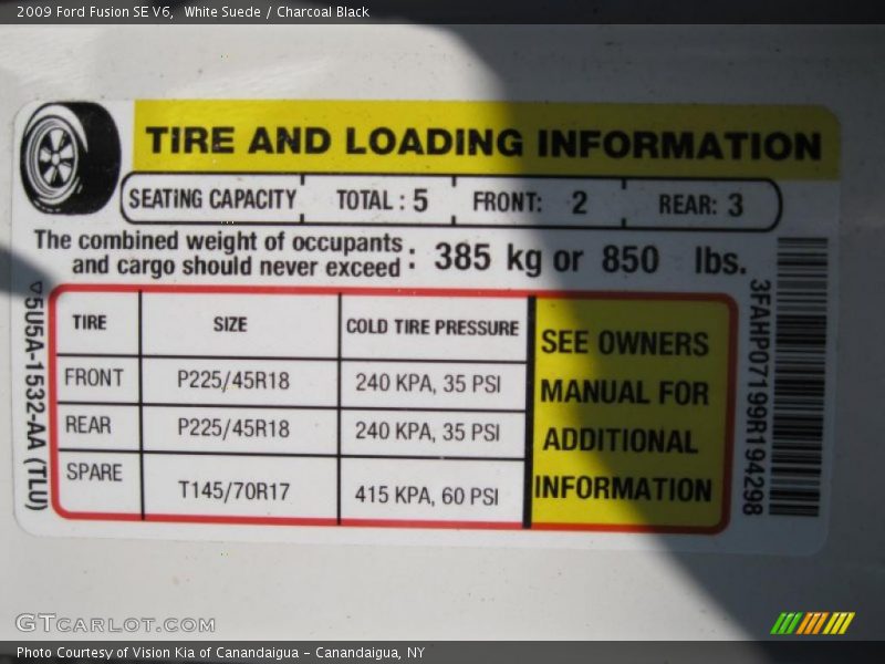 White Suede / Charcoal Black 2009 Ford Fusion SE V6