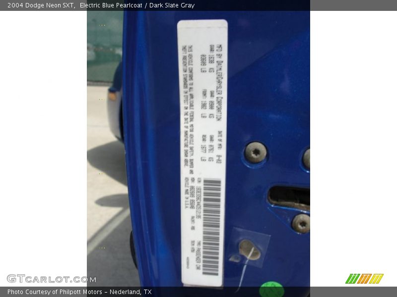 Electric Blue Pearlcoat / Dark Slate Gray 2004 Dodge Neon SXT